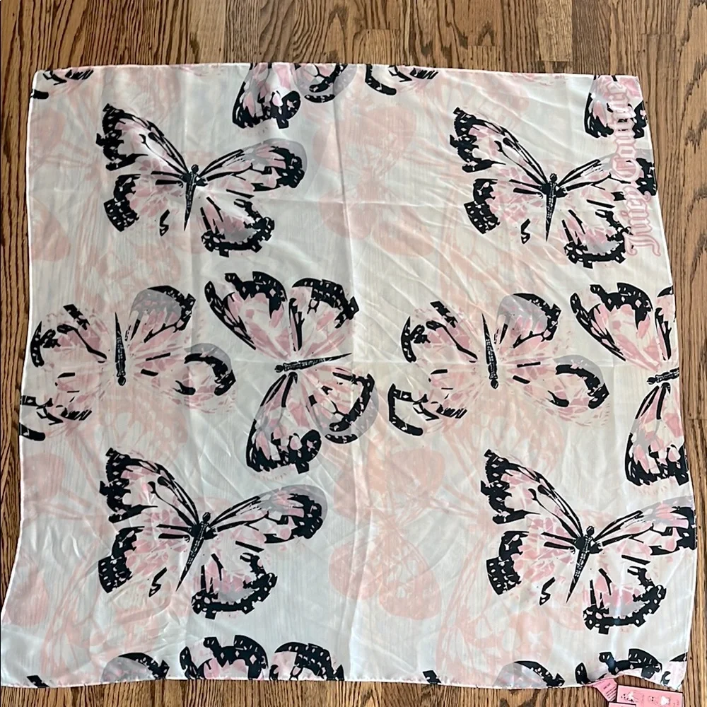 Juicy Couture Pink Patterned Scarves NEW